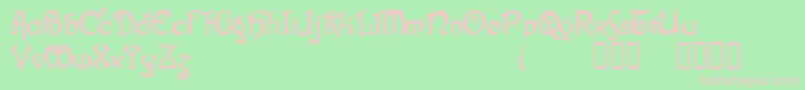 Gjallarhorn-fontti – vaaleanpunaiset fontit vihreällä taustalla
