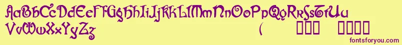 Gjallarhorn Font – Purple Fonts on Yellow Background