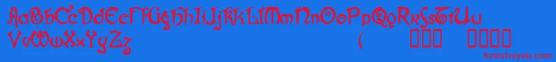 Gjallarhorn Font – Red Fonts on Blue Background