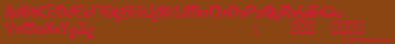 Gjallarhorn Font – Red Fonts on Brown Background