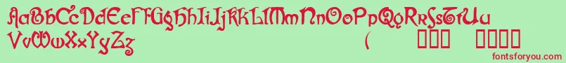 Gjallarhorn Font – Red Fonts on Green Background