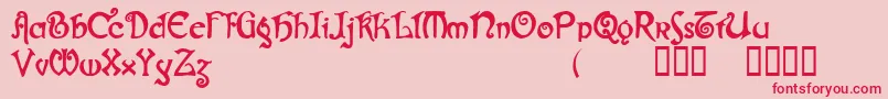 Gjallarhorn Font – Red Fonts on Pink Background