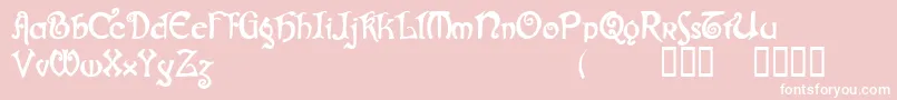 Gjallarhorn-Schriftart – Weiße Schriften auf rosa Hintergrund