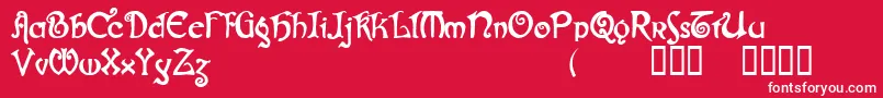 フォントGjallarhorn – 赤い背景に白い文字