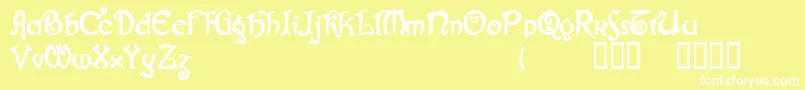 フォントGjallarhorn – 黄色い背景に白い文字