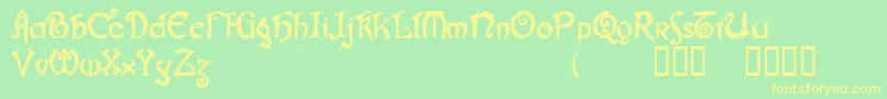 Gjallarhorn Font – Yellow Fonts on Green Background