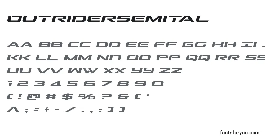 Шрифт Outridersemital – алфавит, цифры, специальные символы
