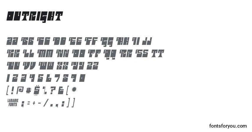 Schriftart Outright (136342) – Alphabet, Zahlen, spezielle Symbole