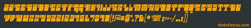 フォントoutright – 黒い背景にオレンジの文字