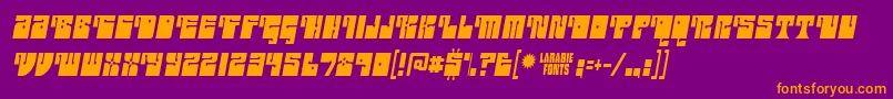 フォントoutright – 紫色の背景にオレンジのフォント