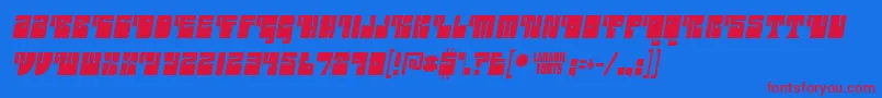 outright Font – Red Fonts on Blue Background