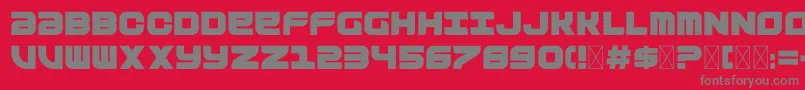 フォントOutsider – 赤い背景に灰色の文字