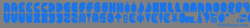 Outsider Font – Blue Fonts on Gray Background