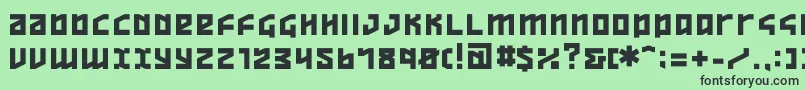 Шрифт ov   – чёрные шрифты на зелёном фоне