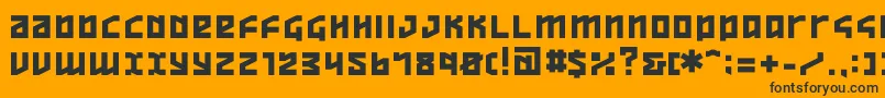 ov  -Schriftart – Schwarze Schriften auf orangefarbenem Hintergrund