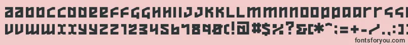 ov  -fontti – mustat fontit vaaleanpunaisella taustalla