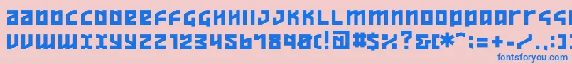フォントov   – ピンクの背景に青い文字