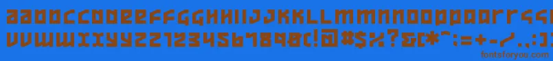 ov  -fontti – ruskeat fontit sinisellä taustalla