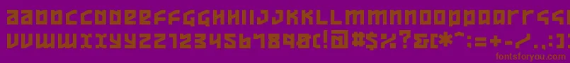 ov  -Schriftart – Braune Schriften auf violettem Hintergrund