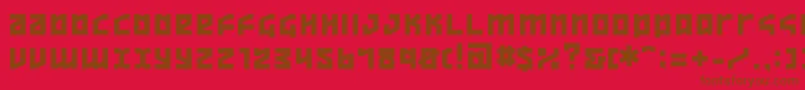 ov  -fontti – ruskeat fontit punaisella taustalla