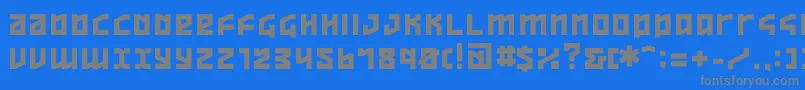 ov  -Schriftart – Graue Schriften auf blauem Hintergrund