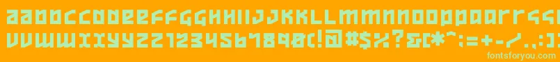 フォントov   – オレンジの背景に緑のフォント