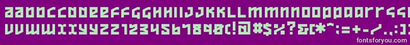 ov  -fontti – vihreät fontit violetilla taustalla