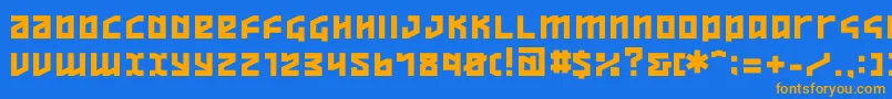 フォントov   – オレンジ色の文字が青い背景にあります。