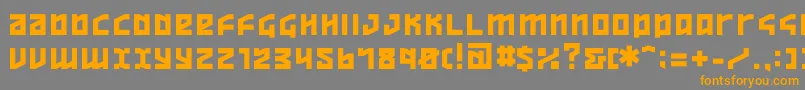 ov  -Schriftart – Orangefarbene Schriften auf grauem Hintergrund