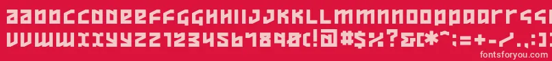 ov  -fontti – vaaleanpunaiset fontit punaisella taustalla