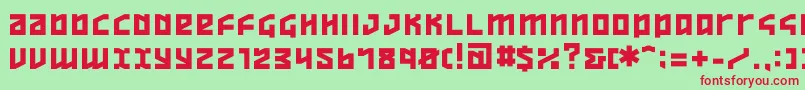 ov  -fontti – punaiset fontit vihreällä taustalla