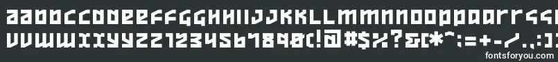 ov  -fontti – valkoiset fontit mustalla taustalla