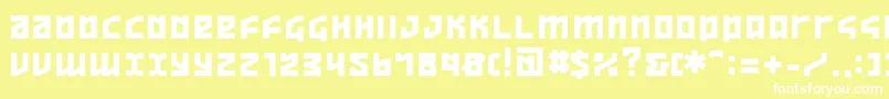 ov  -Schriftart – Weiße Schriften auf gelbem Hintergrund