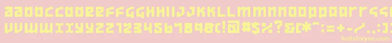 ov  -fontti – keltaiset fontit vaaleanpunaisella taustalla