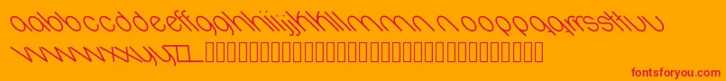 Oval-Schriftart – Rote Schriften auf orangefarbenem Hintergrund