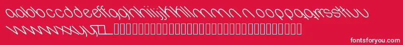 Oval-Schriftart – Weiße Schriften auf rotem Hintergrund