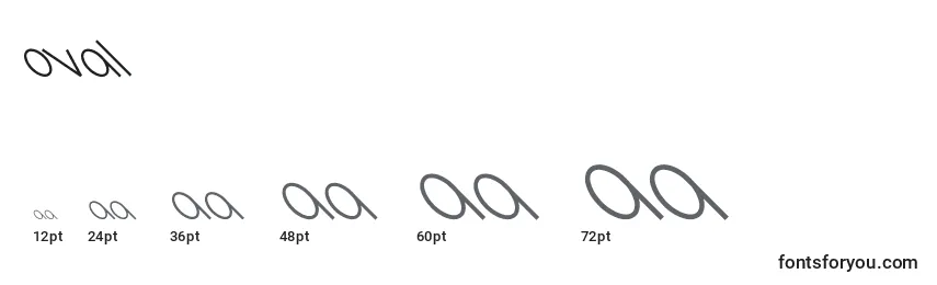 Oval (136348) Font Sizes