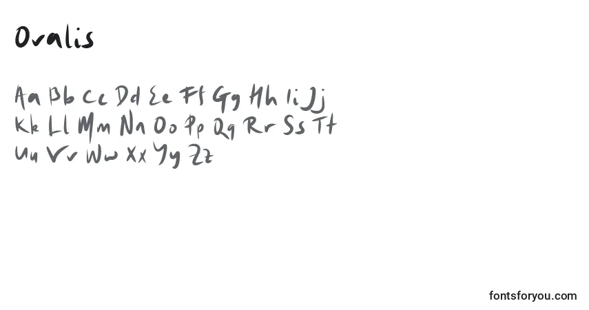 Schriftart Ovalis – Alphabet, Zahlen, spezielle Symbole