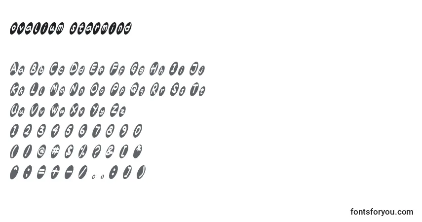 A fonte Ovalium starmind – alfabeto, números, caracteres especiais