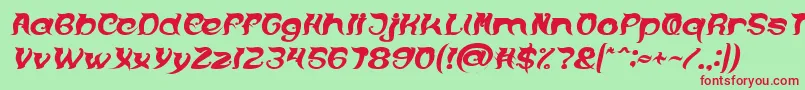 fuente OVER THE MOUNTAIN Bold Italic – Fuentes Rojas Sobre Fondo Verde