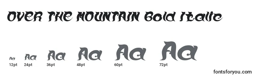 OVER THE MOUNTAIN Bold Italic Font Sizes