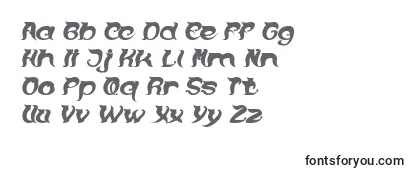 Überblick über die Schriftart OVER THE MOUNTAIN Bold Italic