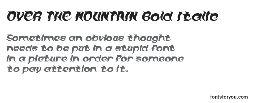 Review of the OVER THE MOUNTAIN Bold Italic Font