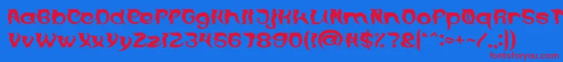 フォントOVER THE MOUNTAIN Bold – 赤い文字の青い背景