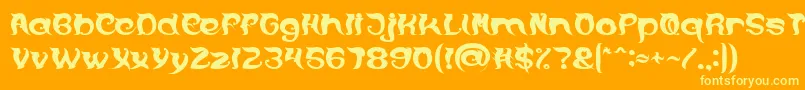 OVER THE MOUNTAIN Bold Font – Yellow Fonts on Orange Background
