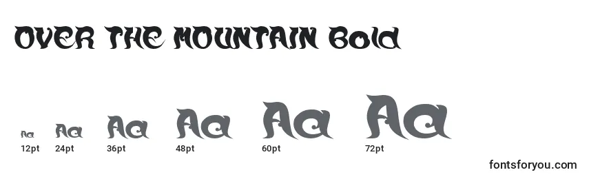 Größen der Schriftart OVER THE MOUNTAIN Bold