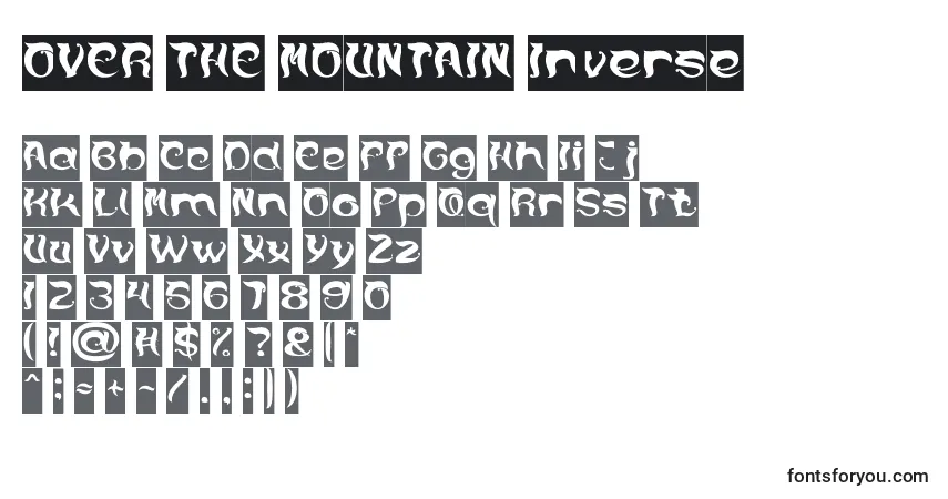 Schriftart OVER THE MOUNTAIN Inverse – Alphabet, Zahlen, spezielle Symbole