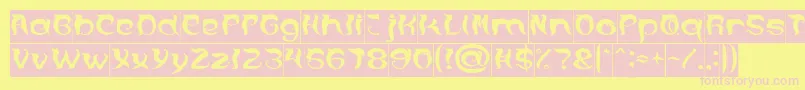 OVER THE MOUNTAIN Inverse Font – Pink Fonts on Yellow Background