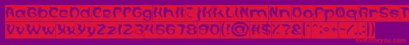 OVER THE MOUNTAIN Inverse Font – Red Fonts on Purple Background