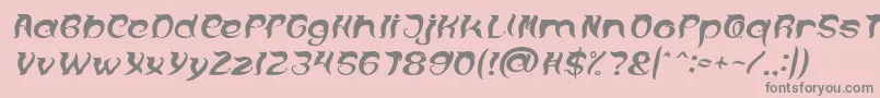 OVER THE MOUNTAIN Italic Font – Gray Fonts on Pink Background